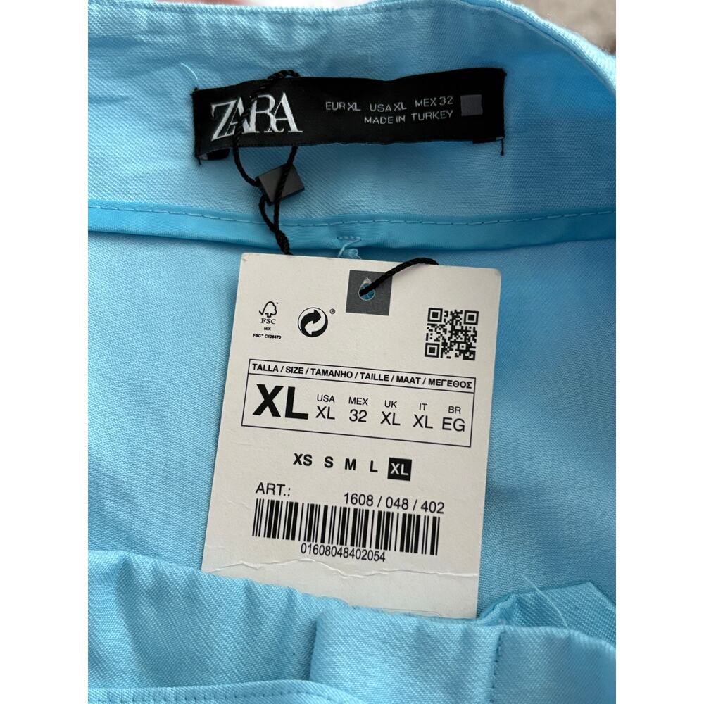 Zara Light Blue Wide Leg Trousers - Picture 7 of 7